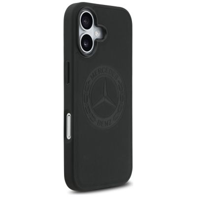 4. Etui Mercedes Leather Vintage Logo MagSafe na iPhone 17 - czarne