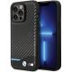 Etui BMW Leather Carbon na iPhone 13 Pro Max - czarne
