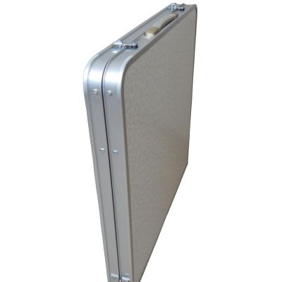 11. STOLIK TURYSTYCZNY SKŁADANY KEMPINGOWY 120x60x70/62/55CM 4 KRZESŁA I PÓŁKA