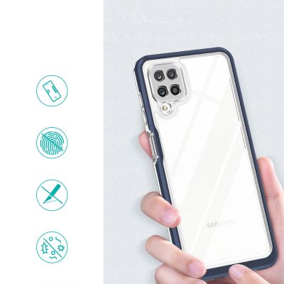 2. Clear 3in1 etui do Samsung Galaxy A12 5G żelowy pokrowiec z ramką niebieski