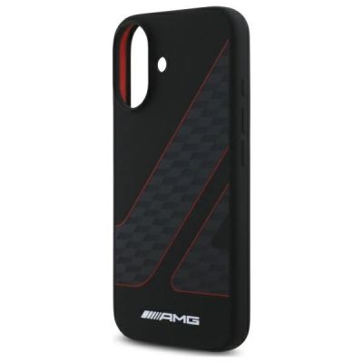 6. Etui AMG Checkered Flag Pattern MagSafe na iPhone 16 - czarne