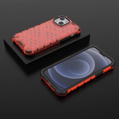13. Honeycomb etui pancerny pokrowiec z żelową ramką iPhone 13 mini czerwony