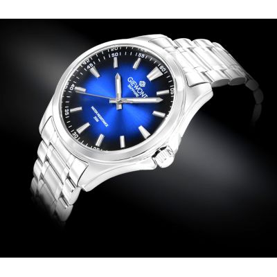 2. Zegarek Męski Giewont Elegance Sapphire Srebrno Niebieski GW5160-B3