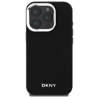 3. Etui DKNY Plain Silver Logo MagSafe na iPhone 16 Pro Max - czarne