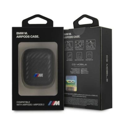 3. Etui BMW PU Carbon M Collection na AirPods 1 / 2 cover - czarne