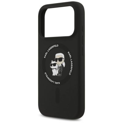 6. Etui Karl Lagerfeld Silicone Karl&Choupette Ring MagSafe do iPhone 17 Pro Max - czarne