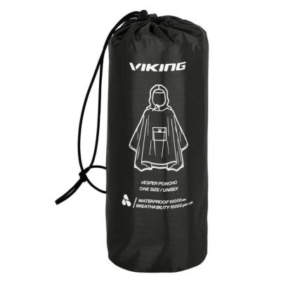 2. Poncho przeciwdeszczowe dla dorosłych VIKING Vesper czarne