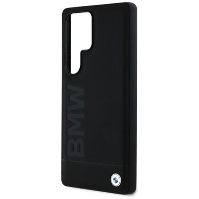 6. Etui BMW Leather Big Wordmark na Samsung Galaxy S25 Ultra - czarne