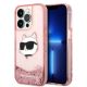 Etui Karl Lagerfeld Glitter Choupette Head na iPhone 14 Pro - różowe