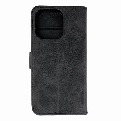 Etui Leather Book Case na iPhone 16 Pro Max - czarne