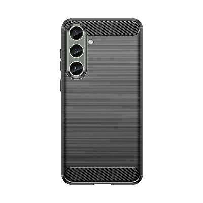 4. Etui do Carbon Case Samsung Galaxy S24+ elastyczny silikonowy karbonowy pokrowiec - czarny