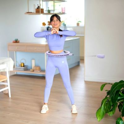 10. Hula hop HMS HHM14 z magnesami, obciążnikiem i licznikiem fioletowy