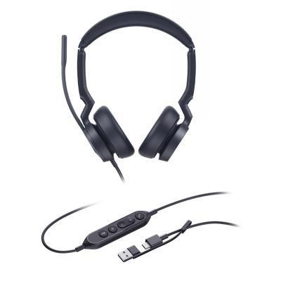 3. Yealink UH46 Dual UC USB-C/A Zestaw słuchawkowy Przewodowa Opaska na głowę Biuro/centrum telefoniczne USB Type-C / USB Type-A Czarny