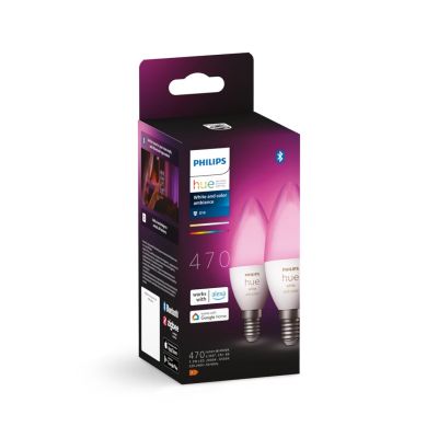 7. Philips Hue White and color ambiance Inteligentna żarówka E14 świeczka (2 szt.)
