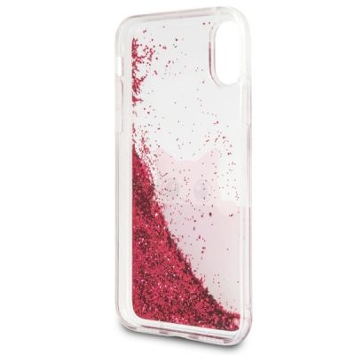 3. Etui Karl Lagerfeld Liquid Glitter na iPhone X - różowe