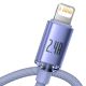 2. Baseus Crystal Shine Series kabel przewód USB do szybkiego ładowania i transferu danych USB Typ A - Lightning 2,4A 2m fioletowy (CAJY000105)