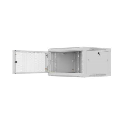 4. LANBERG SZAFA INSTALACYJNA RACK WISZĄCA 19" 6U 600X600 SZARA DRZWI PERFOROWANE (FLAT PACK)