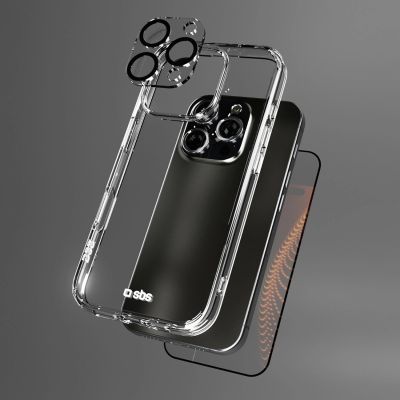 7. Zestaw SBS z technologią D3O na iPhone 16 Pro Max – etui + szkło ochronne na ekran i aparat - przezroczyste