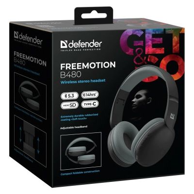 9. DEFENDER SŁUCHAWKI NAUSZNE BLUETOOTH FREEMOTION B480 CZARNE 63480