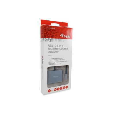 4. Equip 133483 stacja dokująca Przewodowa USB 3.2 Gen 1 (3.1 Gen 1) Type-C Czarny, Szary