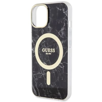 6. Etui Guess Marble MagSafe na iPhone 14 - czarne