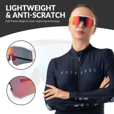 2. Rockbros okulary sporotowe SP297 różowe z polaryz.