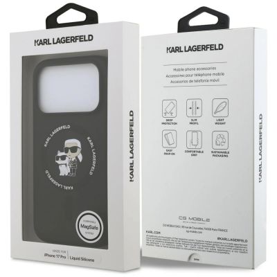 8. Etui Karl Lagerfeld Silicone Karl&Choupette Ring MagSafe na iPhone 18 Pro Max / iPhone 17 Pro Max - czarne