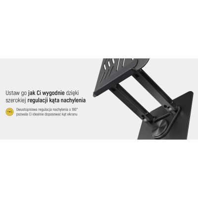 26. Podstawka pod laptopa, tablet Wozinsky WRS-CPY84SB 360 aluminiowa + Gratis! podstawka do smartfona - czarna