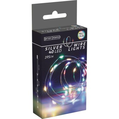 15. LAMPKI DRUCIKI NA BATERIE GIRLANDA 40 LED MULTIKOLOR