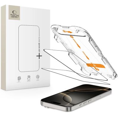 Szkło hartowane Tech-Protect Quick Set+ 2-pack na iPhone 16 Pro