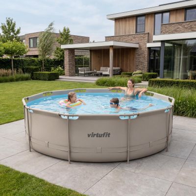 13. VIRTUFIT OKRĄGŁY BASEN 366 CM Z POMPĄ FILTRUJĄCĄ BEŻOWY