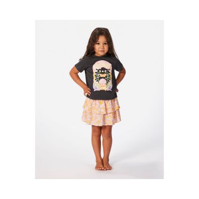 3. Koszulka RIP CURL Rainbow Tropics Art Tee - Girl czarny