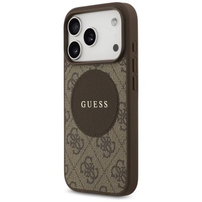 2. Etui Guess 4G Circle Classic Logo MagSafe na iPhone 17 Pro - brązowe