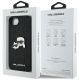 8. Etui Karl Lagerfeld Fixed Glitter Karl&Choupette Heads Metal Pin na iPhone 16e - czarne