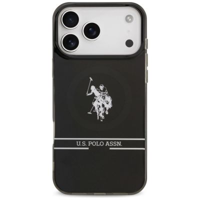 3. Etui US Polo DH and Bottom Stripe Logo MagSafe na iPhone 17 Pro Max - czarne