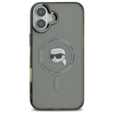 3. Etui Karl Lagerfeld IML Metal Karl Head MagSafe na iPhone 16 Plus - czarne