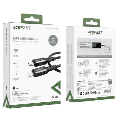 5. Kabel Acefast C4-01 Lightning - USB-C PD 30W 3A 480Mb/s 1,8m - czarny