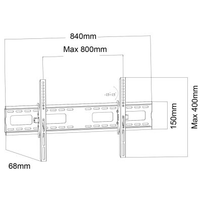 4. MACLEAN UCHWYT DO TV, MAX VESA 800X400, 43-100", 120KG, REG. ODCHYLENIA +15°~-15° MC-422