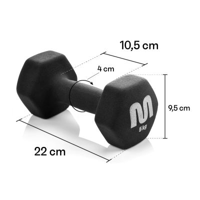 5. Zestaw hantli żeliwnych 2x5 kg Meteor