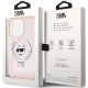 8. Etui Karl Lagerfeld Ring Stand Choupette Head MagSafe do iPhone 15 Pro - różowe