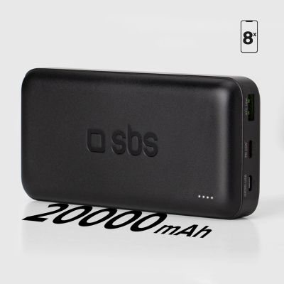 7. Powerbank SBS TTBB20000PD20K 20000 mAh 20W PD USB-C, USB-A, Micro-USB - czarny