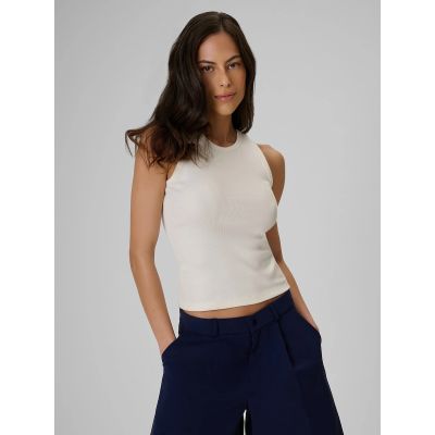 Top slim z prążkowanej dzianiny damsk 4F 4FRSS26TSLEF338-12S