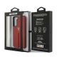 8. Etui Ferrari Off Track Leather Nylon Stripe na Samsung Galaxy S21+ - czerwone