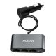 4. Dudao ładowarka samochodowa 2x USB / 3x rozdzielacz gniazda zapalniczki czarny (R1Pro black)