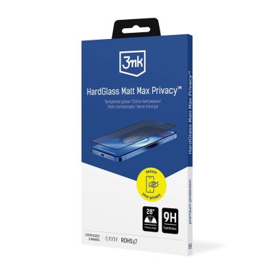 2. Szkło hartowane 3mk Hardglass Matt Max Privacy na Apple iPhone 15/16