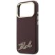 6. Etui Karl Lagerfeld Grained with Resin Signature Logo MagSafe na iPhone 18 Pro Max / 17 Pro Max - burgundowe