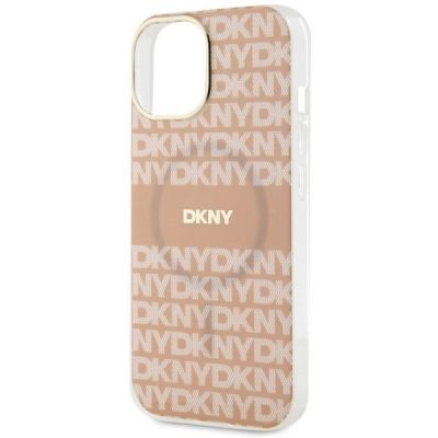 6. Etui DKNY IML Mono & Stripe MagSafe na iPhone 15 / 14 / 13 - różowe