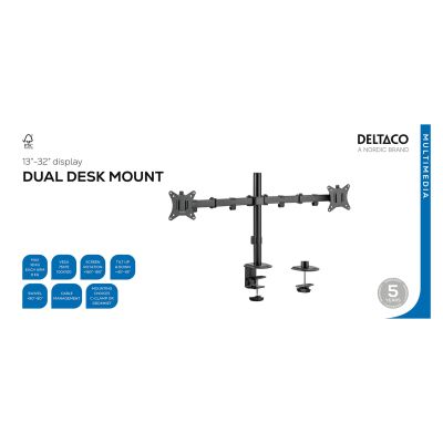9. Deltaco ARM-0300-B uchwyt do telewizorów 81,3 cm (32") Czarny