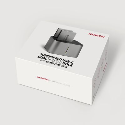10. Stacja dokująca AXAGON ADSA-DC USB3.2 Gen1 - 2x SATA 6G CLONE DUAL HDD ASMedia