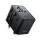 Adapter podróżny Acefast Z8 GaN 45W podróżna ładowarka sieciowa 3x USB-C + 2x USB-A z gniazdkiem AC 2500W - czarna